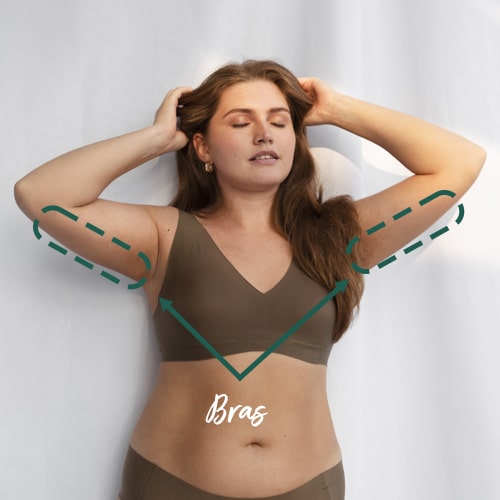 femme avec zone bras ciblé